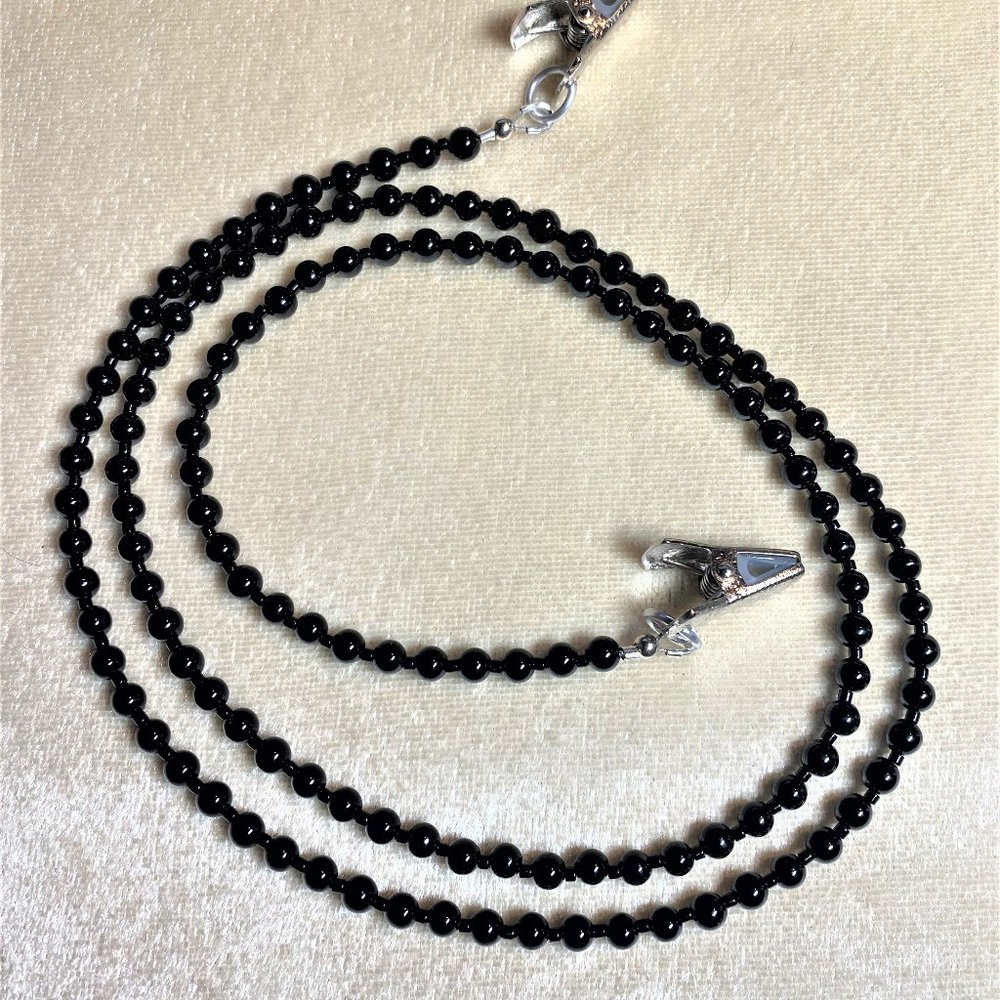 Black Onyx Eyeglass/Mask Chain #1475
